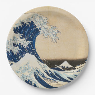Plato De Papel La gran ola de Kanagawa por Hokusai