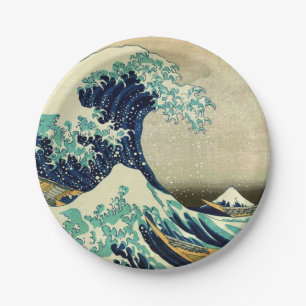 Plato De Papel La gran onda de Kanagawa