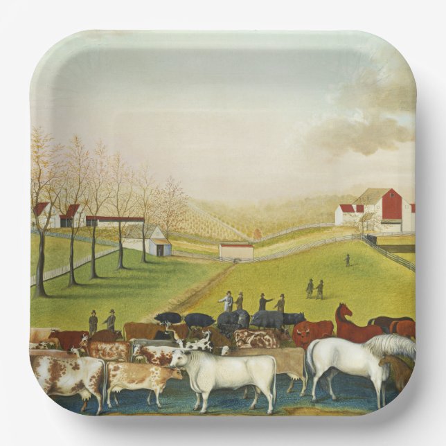 Plato De Papel La granja Cornell (Pennsylvania Landscape) (Anverso)