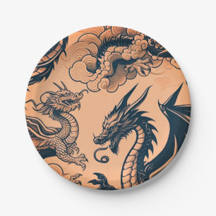 Plato De Papel La guerra de los dragones Cielos naranjas