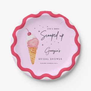 Plato De Papel La han escogido hasta la ducha de novia roja retro