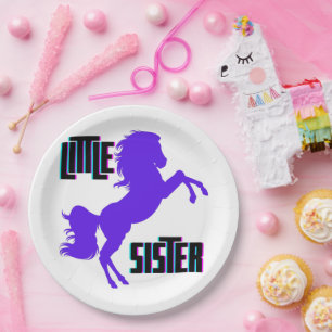 Plato De Papel La hermana pequeña Pony Púrpura