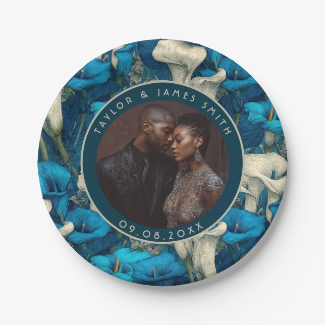 Plato De Papel La Hermosa Calle Lilies Se Placa Para Que La Novia (Anverso)