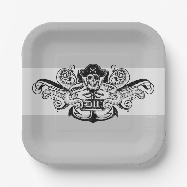 Plato De Papel La insignia de los piratas "Nunca digas morir" (Anverso)