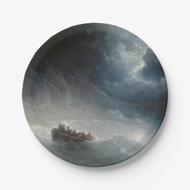 Plato De Papel La ira de los mares (por Ivan Aivazovsky) (Anverso)