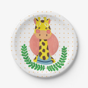 Plato De Papel La jirafa linda
