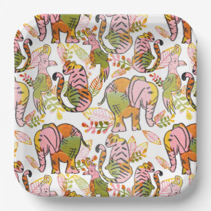 Plato De Papel La jungla de animales del Boho Safari sale entre e