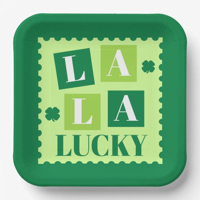Plato De Papel La La Lucky St. Patrick’s Day (Anverso)
