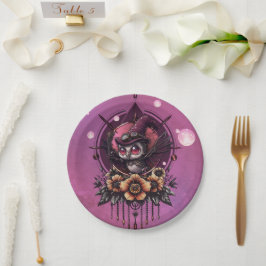 Plato De Papel La lechuza Steampunk: guardiana de secretos.