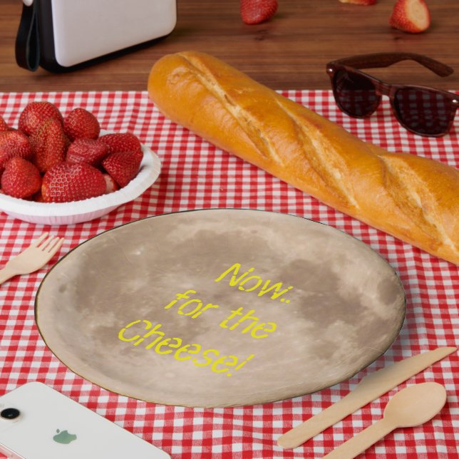 Plato De Papel ¿La luna está hecha de queso? (Picnic)
