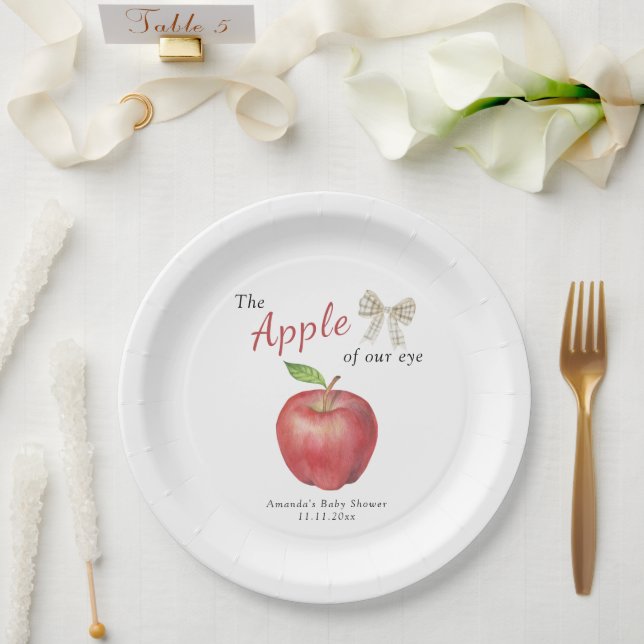 Plato De Papel La manzana de nuestro ojo. (Boda)