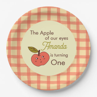 Plato De Papel La manzana de nuestros ojos linda manzana roja