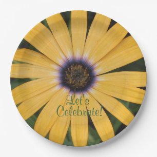 Plato De Papel La margarita amarilla celebremos