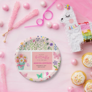 Plato De Papel La mariposa pequeña está en camino Cute Whimsical
