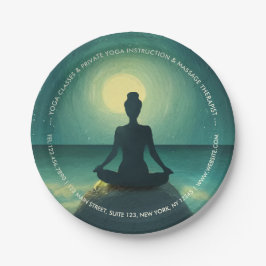 Plato De Papel La meditación del yoga en la noche de las estrella