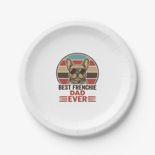 Plato De Papel La Mejor Camiseta Retro de Bulldog para el Mejor P