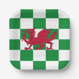 Plato De Papel La mística bandera del Dragón Celta Rojo de Gales