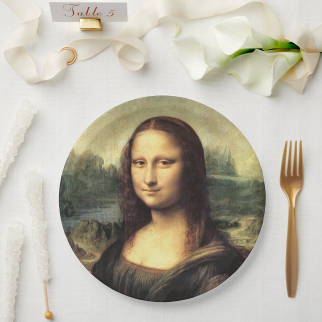 Plato De Papel La Mona Lisa Leonardo da Vinci (Boda)