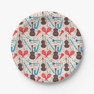 Plato De Papel La música está por todas partes modelo