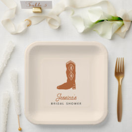 Plato De Papel La Naranja moderna, niña de vaca, última ducha de 