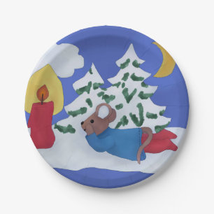 Plato De Papel La navidad de ratón