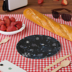 Plato De Papel La Navidad de SlipperyJoe invernal mágica pacífica