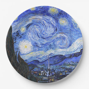 Plato De Papel La noche estrellada de Van Gogh