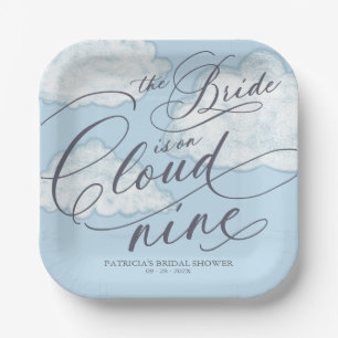 Plato De Papel La Novia Está En La Nube Nueve Despedida de Solter