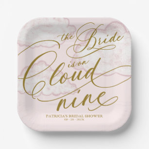 Plato De Papel La Novia Está En La Nube Nueve Ducha Nupcial