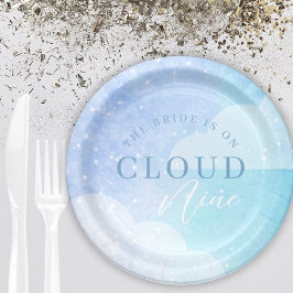 Plato De Papel La novia está en la Nueve Ducha Bridal