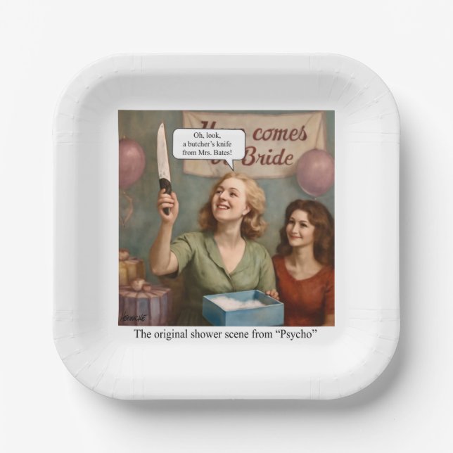 Plato De Papel La original escena de la ducha de Psycho. (Anverso)