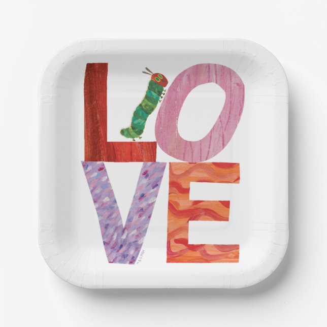 Plato De Papel La oruga muy hambrienta | AMOR (Anverso)