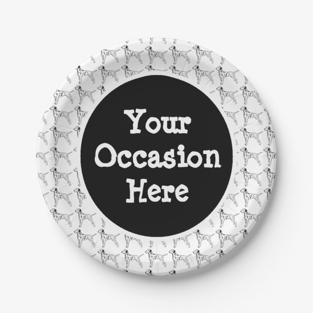 Plato De Papel La parte dálmata personaliza (Anverso)