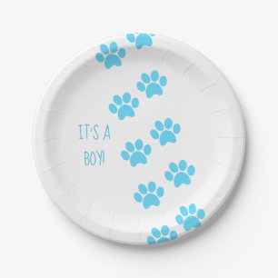 Plato De Papel La pata animal imprime a mascotas que es un