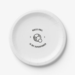 Plato De Papel La pelota de Bocce es mi superpotencia