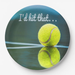 Plato De Papel La pelota de tenis le daría un regalo divertido