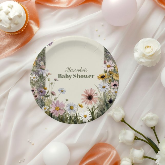 Plato De Papel La pequeña naturaleza del Boho de Flores Silvestre (Subido por el creador)