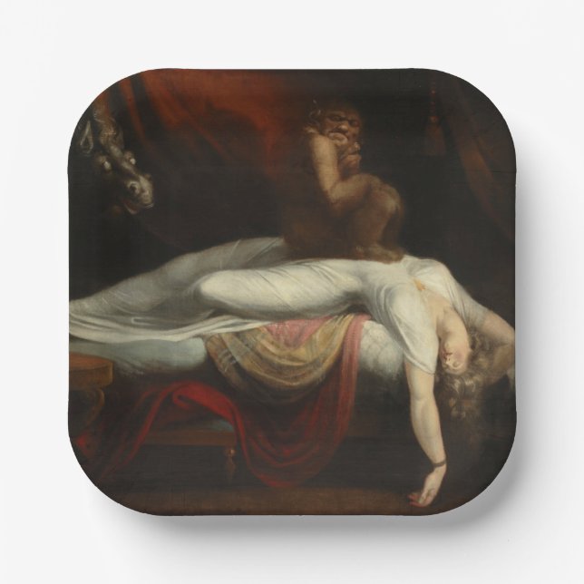 Plato De Papel La pesadilla (de Henry Fuseli) (Anverso)