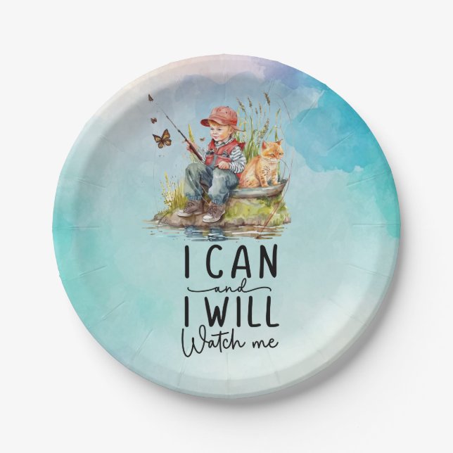 Plato De Papel La pesca es mi terapia (Anverso)