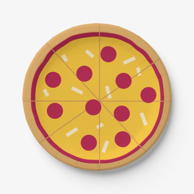 Plato De Papel La pizza de salchichones embroma cumpleaños (Anverso)