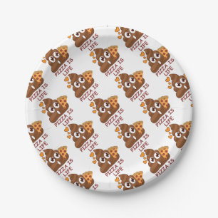 Plato De Papel La pizza es emoji del impulso de la vida