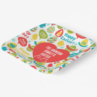 Plato De Papel La placa de la familia Johnson para la Pascua 2025