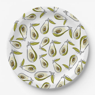 Plato De Papel La Placa de papel cuenta con un aguacate lindo.