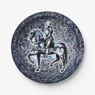 Plato De Papel La placa KnightPaper de Escudo Medieval