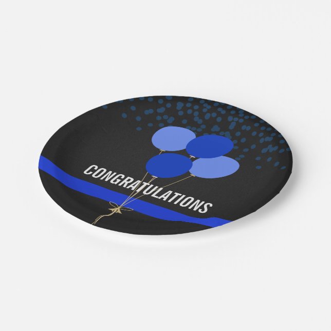 Plato De Papel La policía va de fiesta enhorabuena temática (Angular)