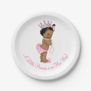 Plato De Papel La Princesa Étnica Perlas Baby Shower