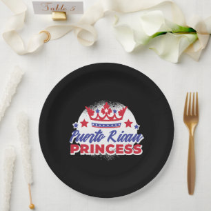 Plato De Papel La princesa puertorriqueña cute el orgullo Chica B
