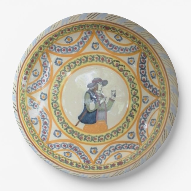 Plato De Papel La Quimper placa de papel de nueve pulgadas - (Anverso)