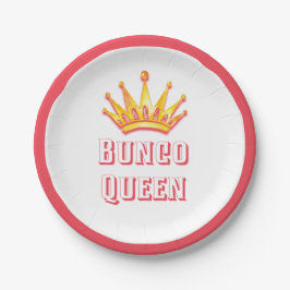 Plato De Papel La reina del Bunco Fiesta