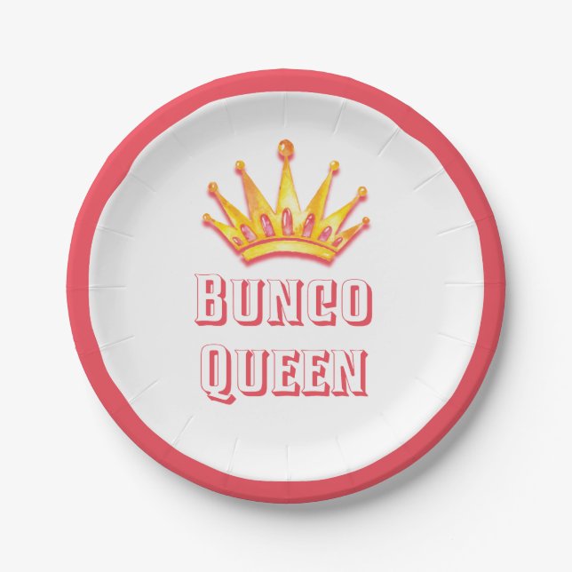 Plato De Papel La reina del Bunco Fiesta (Anverso)